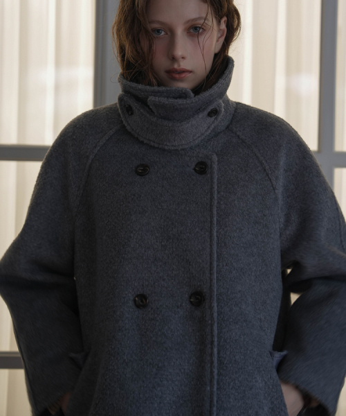 DEHEVE（デヘヴェ）の「Wool Double Half Coat [Gray]（チェスターコート・レディース・アッシュグレー・FREE）」の5枚目の写真