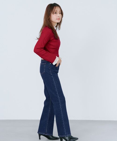 COHINA(コヒナ)の「ウォームブーツカットデニム 【低身長・小柄女性】(デニムパンツ・レディース・ブラック/ネイビー・XS-Short/S-Short/XS-Regular/S-Regular)」の16枚目の写真