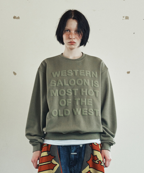 THEVINYLHOUSE(ザバイニルハウス)の「OLD WEST TYPO SWEATSHIRT KHAKI(スウェット・メンズ・その他・S/M/L)」の4枚目の写真