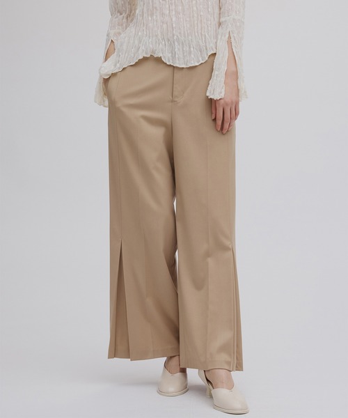 セール】HEM TUCK STRAIGHT WIDE PANTS（スーツパンツ）｜Ameri