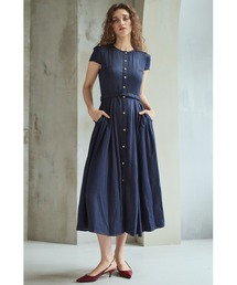 Hazel Denim Dress キャップスリーブデニムドレス