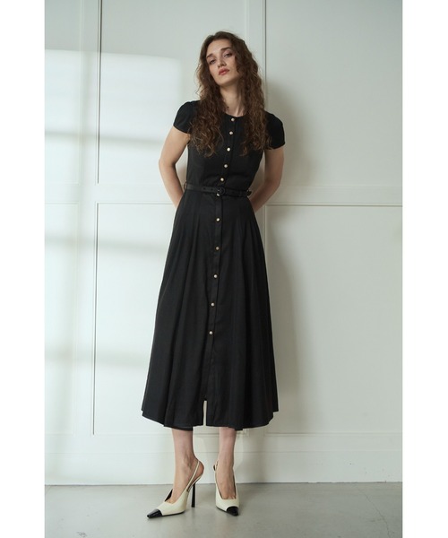 Estella.K(エステラケー)の「Hazel Denim Dress キャップスリーブデニムドレス(ワンピース・レディース・ブラック/インディゴブルー/モーブ系・FREE)」の5枚目の写真