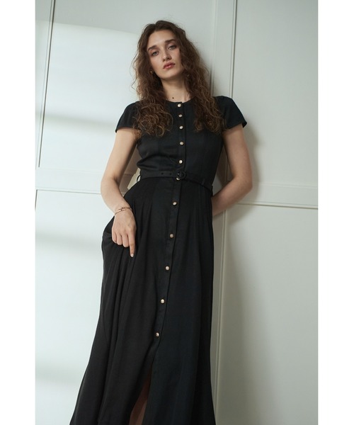 Estella.K(エステラケー)の「Hazel Denim Dress キャップスリーブデニムドレス(ワンピース・レディース・ブラック/インディゴブルー/モーブ系・FREE)」の7枚目の写真