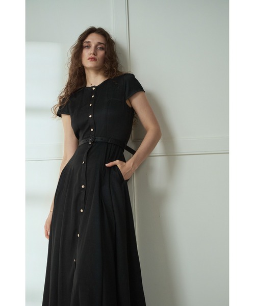 Estella.K(エステラケー)の「Hazel Denim Dress キャップスリーブデニムドレス(ワンピース・レディース・ブラック/インディゴブルー/モーブ系・FREE)」の4枚目の写真