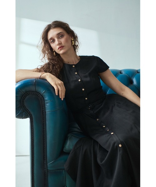 Estella.K(エステラケー)の「Hazel Denim Dress キャップスリーブデニムドレス(ワンピース・レディース・ブラック/インディゴブルー/モーブ系・FREE)」の18枚目の写真
