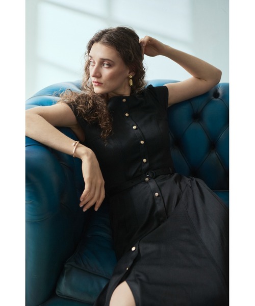 Estella.K(エステラケー)の「Hazel Denim Dress キャップスリーブデニムドレス(ワンピース・レディース・ブラック/インディゴブルー/モーブ系・FREE)」の17枚目の写真