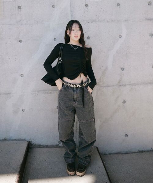 LMCの「CNTRST ST DOUBLE KNEE DENIM PANTS gray(デニムパンツ・レディース・その他・S/M/L)」の7枚目の写真