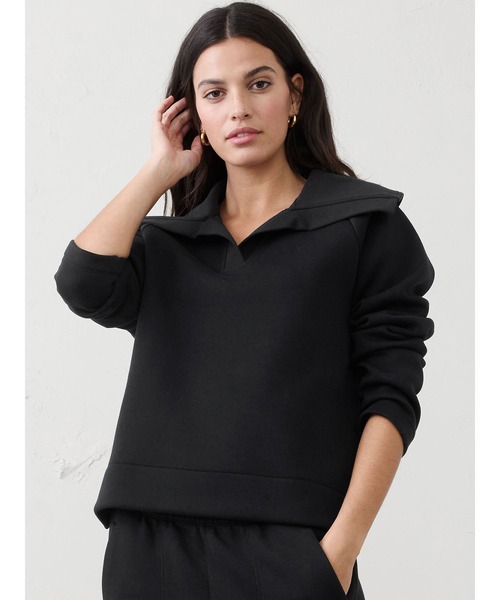 BANANA REPUBLIC FACTORY STORE（バナナリパブリック ファクトリーストア）の「BANANA REPUBLIC FACTORY STORE　　ウィークエンダー カラー スウェットシャツ（スウェット・レディース・ブラック/ベージュ・XS/S/M/L）」の2枚目の写真