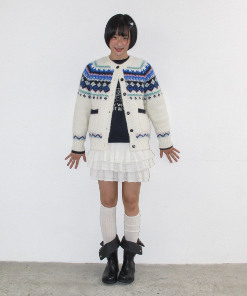 RONRON(ロンロン)の「NORDIC FAIR ISLE KNIT CARDIGAN IVORY(カーディガン/ボレロ・レディース・その他・FREE)」の5枚目の写真