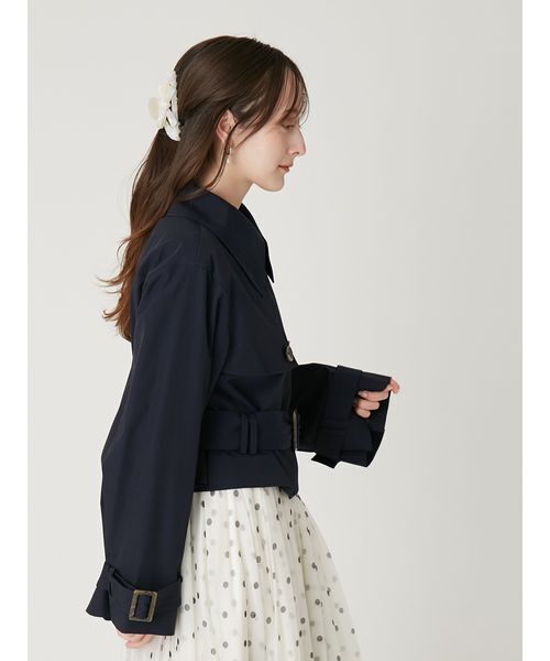 FRAY I.D（フレイアイディー）の「ボリュームスリーブショートトレンチコート／撥水（トレンチコート・レディース・ライトベージュ/ベージュ/ネイビー・0/1）」の9枚目の写真