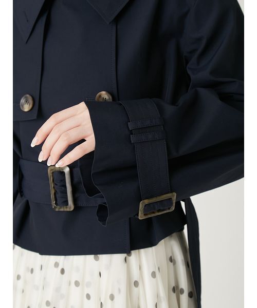 FRAY I.D（フレイアイディー）の「ボリュームスリーブショートトレンチコート／撥水（トレンチコート・レディース・ライトベージュ/ベージュ/ネイビー・0/1）」の11枚目の写真