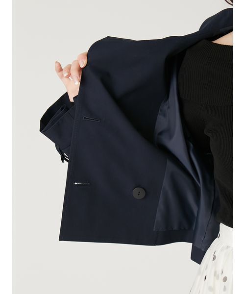 FRAY I.D（フレイアイディー）の「ボリュームスリーブショートトレンチコート／撥水（トレンチコート・レディース・ライトベージュ/ベージュ/ネイビー・0/1）」の14枚目の写真