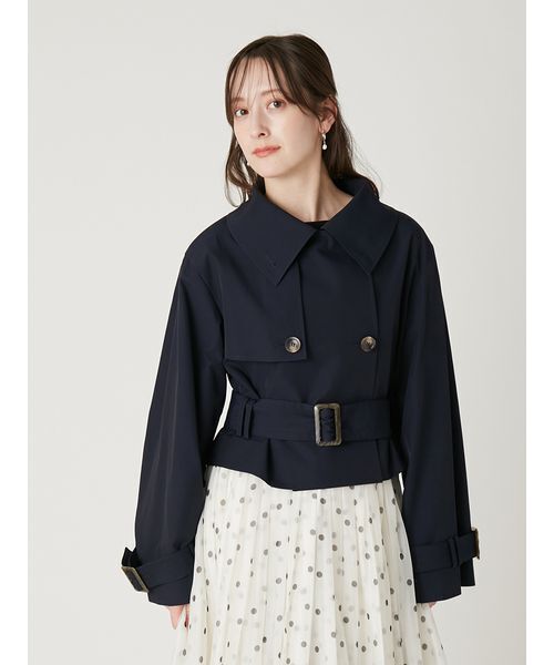 FRAY I.D（フレイアイディー）の「ボリュームスリーブショートトレンチコート／撥水（トレンチコート・レディース・ライトベージュ/ベージュ/ネイビー・0/1）」の15枚目の写真