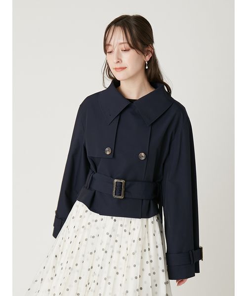 FRAY I.D（フレイアイディー）の「ボリュームスリーブショートトレンチコート／撥水（トレンチコート・レディース・ライトベージュ/ベージュ/ネイビー・0/1）」の16枚目の写真