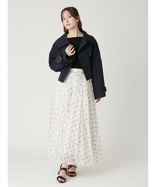 FRAY I.D（フレイアイディー）の「ボリュームスリーブショートトレンチコート／撥水（トレンチコート・レディース・ライトベージュ/ベージュ/ネイビー・0/1）」の18枚目の写真