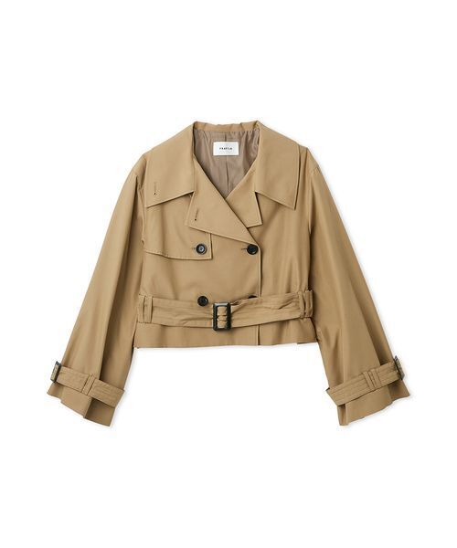 FRAY I.D（フレイアイディー）の「ボリュームスリーブショートトレンチコート／撥水（トレンチコート・レディース・ライトベージュ/ベージュ/ネイビー・0/1）」の20枚目の写真