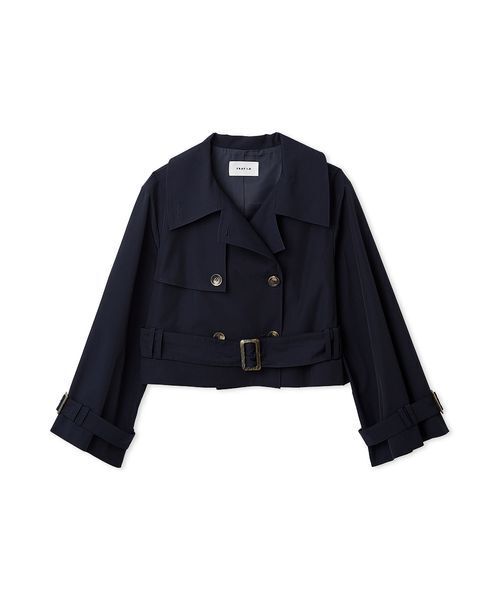 FRAY I.D（フレイアイディー）の「ボリュームスリーブショートトレンチコート／撥水（トレンチコート・レディース・ライトベージュ/ベージュ/ネイビー・0/1）」の5枚目の写真