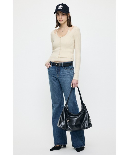 MOUSSY（マウジー）の「【26年SS新作】HALTER NECK DOUBLE ニットトップス（ニット/セーター・レディース・グレー系その他2/ブラック/アイボリー/ブラウン系その他2・FREE）」の7枚目の写真