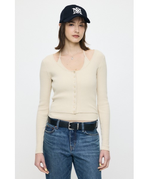 MOUSSY（マウジー）の「【26年SS新作】HALTER NECK DOUBLE ニットトップス（ニット/セーター・レディース・グレー系その他2/ブラック/アイボリー/ブラウン系その他2・FREE）」の8枚目の写真