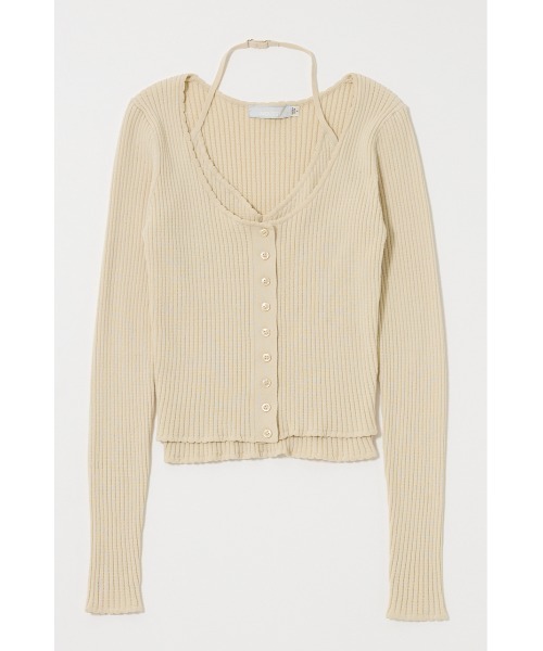 MOUSSY（マウジー）の「【26年SS新作】HALTER NECK DOUBLE ニットトップス（ニット/セーター・レディース・グレー系その他2/ブラック/アイボリー/ブラウン系その他2・FREE）」の10枚目の写真