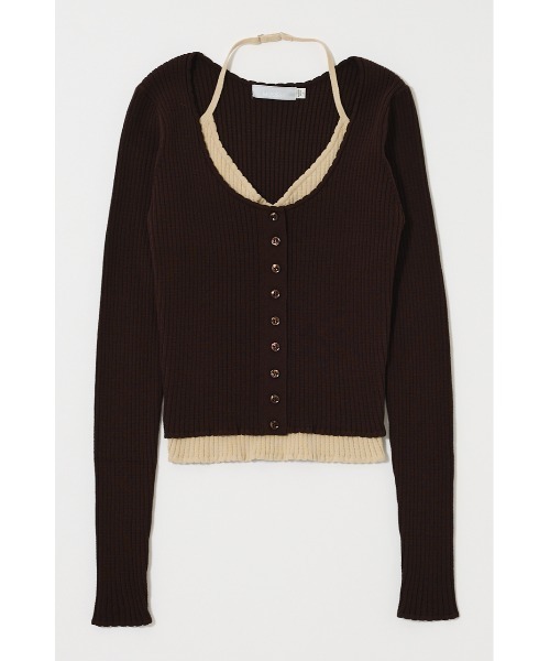 MOUSSY（マウジー）の「【26年SS新作】HALTER NECK DOUBLE ニットトップス（ニット/セーター・レディース・グレー系その他2/ブラック/アイボリー/ブラウン系その他2・FREE）」の12枚目の写真