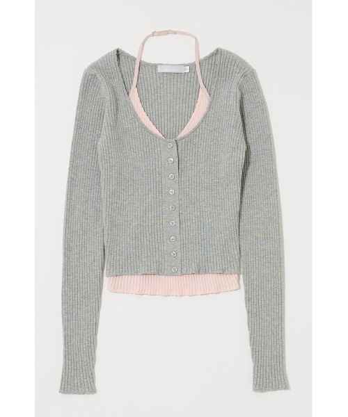 MOUSSY（マウジー）の「【26年SS新作】HALTER NECK DOUBLE ニットトップス（ニット/セーター・レディース・グレー系その他2/ブラック/アイボリー/ブラウン系その他2・FREE）」の13枚目の写真
