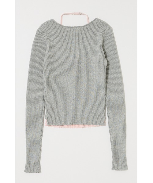 MOUSSY（マウジー）の「【26年SS新作】HALTER NECK DOUBLE ニットトップス（ニット/セーター・レディース・グレー系その他2/ブラック/アイボリー/ブラウン系その他2・FREE）」の14枚目の写真