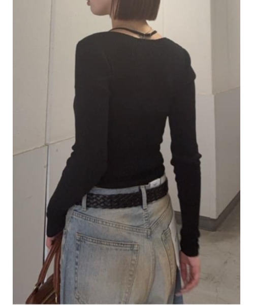 MOUSSY（マウジー）の「【26年SS新作】HALTER NECK DOUBLE ニットトップス（ニット/セーター・レディース・グレー系その他2/ブラック/アイボリー/ブラウン系その他2・FREE）」の16枚目の写真