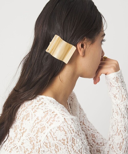 green label relaxing(グリーンレーベルリラクシング)の「【WEB限定】スクエアマーブル ヘアクリップ(バレッタ/ヘアクリップ・レディース・グレー系/オフホワイト/ベージュ/ダークブラウン/ブラウン系・FREE)」の11枚目の写真
