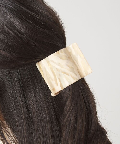 green label relaxing(グリーンレーベルリラクシング)の「【WEB限定】スクエアマーブル ヘアクリップ(バレッタ/ヘアクリップ・レディース・グレー系/オフホワイト/ベージュ/ダークブラウン/ブラウン系・FREE)」の14枚目の写真