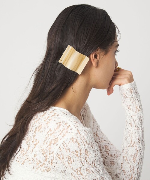 green label relaxing(グリーンレーベルリラクシング)の「【WEB限定】スクエアマーブル ヘアクリップ(バレッタ/ヘアクリップ・レディース・グレー系/オフホワイト/ベージュ/ダークブラウン/ブラウン系・FREE)」の20枚目の写真