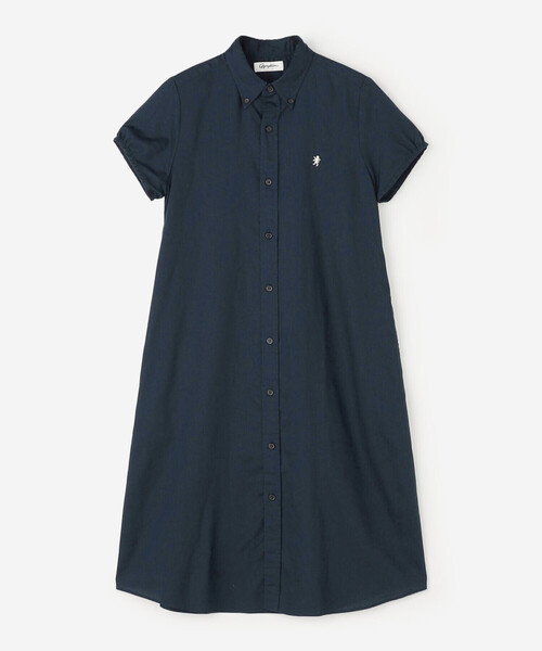 GYMPHLEX(ジムフレックス)の「Gymphlex | フレンチスリーブ ボタンダウンシャツワンピース WOMEN(シャツワンピース・レディース・ネイビー・14)」の11枚目の写真