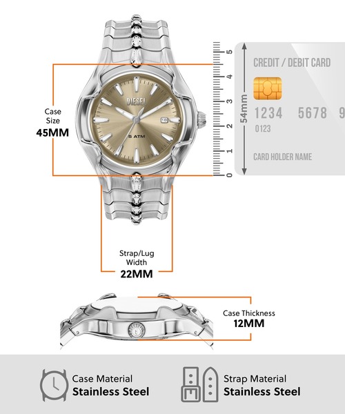 DIESEL（ディーゼル）の「ディーゼル 腕時計 メンズ アナログ ステンレス DZ2234（アナログ腕時計・メンズ・シルバー・FREE）」の6枚目の写真