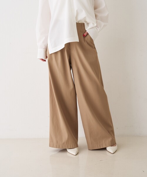 Rouge vif Anna（ルージュヴィフアンナ）の「ポリコットン撥水ワイドパンツ（その他パンツ・レディース・ベージュ/オフホワイト・36/38）」の22枚目の写真