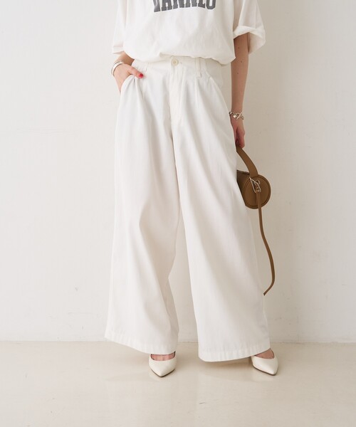 Rouge vif Anna（ルージュヴィフアンナ）の「ポリコットン撥水ワイドパンツ（その他パンツ・レディース・ベージュ/オフホワイト・36/38）」の19枚目の写真