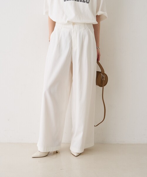 Rouge vif Anna（ルージュヴィフアンナ）の「ポリコットン撥水ワイドパンツ（その他パンツ・レディース・ベージュ/オフホワイト・36/38）」の18枚目の写真