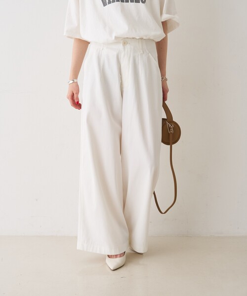 Rouge vif Anna（ルージュヴィフアンナ）の「ポリコットン撥水ワイドパンツ（その他パンツ・レディース・ベージュ/オフホワイト・36/38）」の17枚目の写真