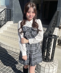 abc une face（アーベーセーアンフェイス）の「フロントリボンドッキングワンピース（ワンピース）」