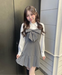 abc une face（アーベーセーアンフェイス）の「フロントリボンドッキングワンピース（ワンピース）」