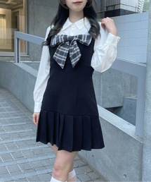 abc une face（アーベーセーアンフェイス）の「フロントリボンドッキングワンピース（ワンピース）」