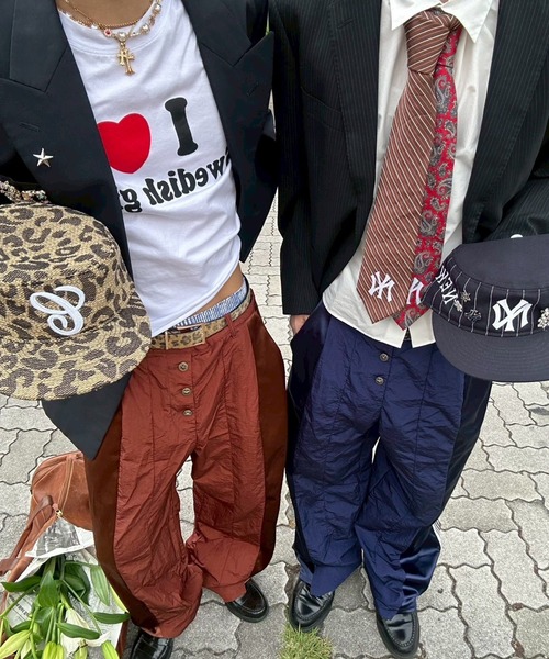 UNDERSTATEMENTs（アンダーステイトメント）の「【ユニセックス】ナイロン*ジャージ切替えトラックパンツ（その他パンツ・メンズ・ネイビー/ブラウン/ブラック・X-SMALL/SMALL/MEDIUM/LARGE）」の12枚目の写真