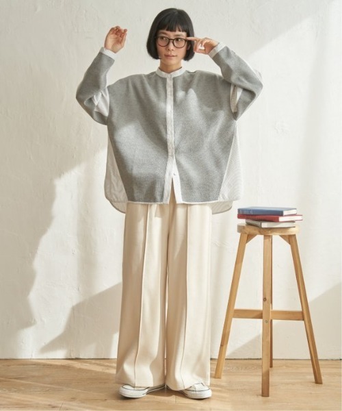 LBC（エルビーシー）の「異素材切り替えシャツ（シャツ/ブラウス・レディース・グレー/ベージュ/ダークグレー/ブルー・M）」の14枚目の写真