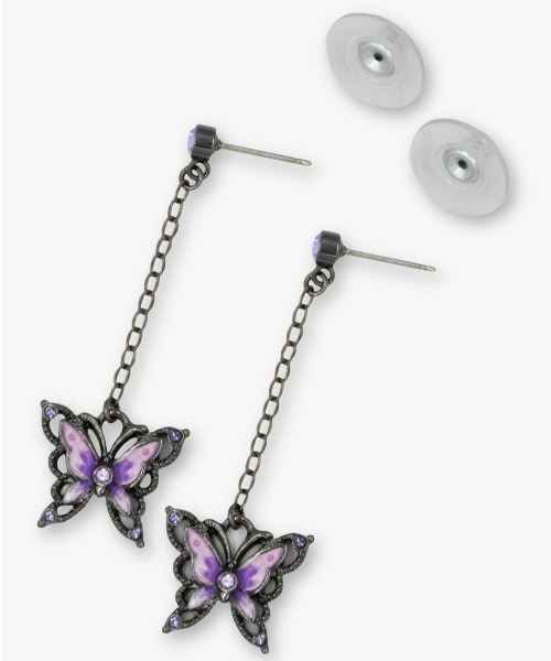 ANNA SUI（アナスイ）の「蝶モチーフ ピアス（ピアス（両耳用）・レディース・パープル・ONE SIZE）」の3枚目の写真