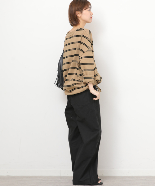 JOURNAL STANDARD relume（ジャーナルスタンダード　レリューム）の「《追加 / 新色》ギャザーヘムロングスリーブ（Tシャツ/カットソー・レディース・ブラック/ライトグレー/ナチュラル/ネイビー/ホワイト・FREE）」の8枚目の写真