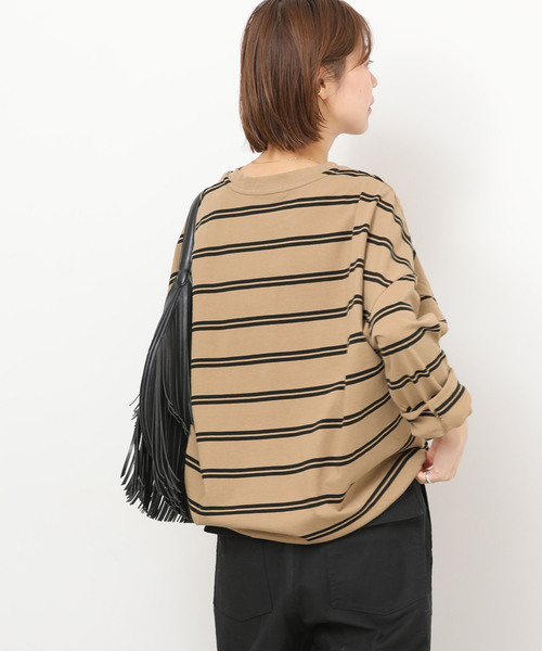 JOURNAL STANDARD relume（ジャーナルスタンダード　レリューム）の「《追加 / 新色》ギャザーヘムロングスリーブ（Tシャツ/カットソー・レディース・ブラック/ライトグレー/ナチュラル/ネイビー/ホワイト・FREE）」の14枚目の写真