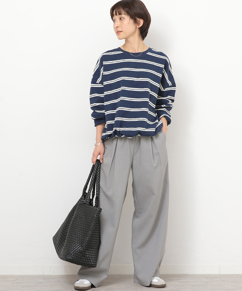 JOURNAL STANDARD relume（ジャーナルスタンダード　レリューム）の「《追加 / 新色》ギャザーヘムロングスリーブ（Tシャツ/カットソー・レディース・ブラック/ライトグレー/ナチュラル/ネイビー/ホワイト・FREE）」の15枚目の写真