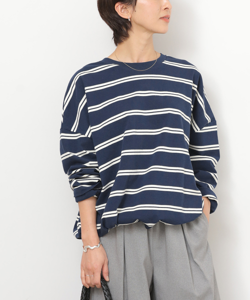 JOURNAL STANDARD relume（ジャーナルスタンダード　レリューム）の「《追加 / 新色》ギャザーヘムロングスリーブ（Tシャツ/カットソー・レディース・ブラック/ライトグレー/ナチュラル/ネイビー/ホワイト・FREE）」の22枚目の写真