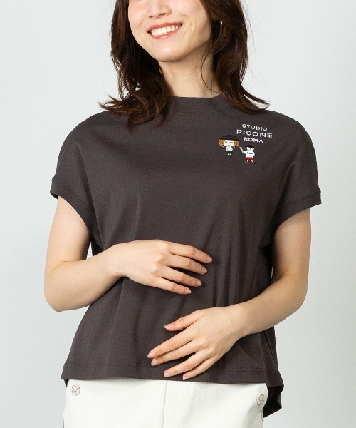 STUDIO PICONE(スタジオピッコーネ)の「コットン100%フレンチプルオーバー(Tシャツ/カットソー・レディース・ライトブルー/ホワイト/ブラウン/ライトパープル・LL/L/M)」の3枚目の写真