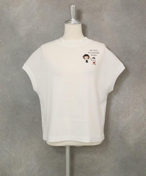 STUDIO PICONE(スタジオピッコーネ)の「コットン100%フレンチプルオーバー(Tシャツ/カットソー・レディース・ライトブルー/ホワイト/ブラウン/ライトパープル・LL/L/M)」の2枚目の写真