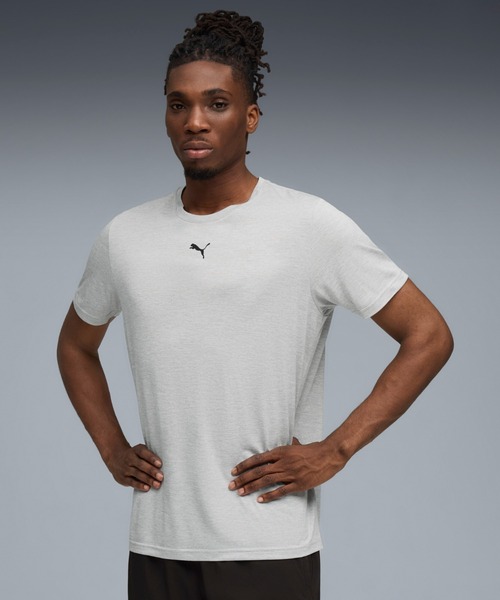 PUMA(プーマ)の「PUMA プーマ メンズ トレーニング TAD エッセンシャル ヘザー キャット 半袖(Tシャツ/カットソー・メンズ・ライトグレー/モスグリーン/ブルー・MEDIUM/LARGE/SMALL/X-LARGE/XX-LARGE)」の1枚目の写真